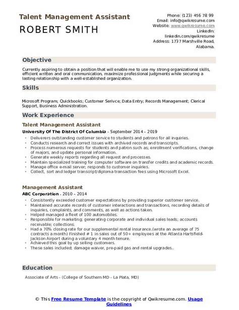 Collaborates with internal and external experts in developing, delivering and evaluating. Management Assistant Resume Samples | QwikResume