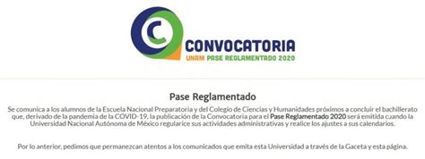 La universidad nacional autónoma de méxico (unam) publicó su convocatoria para ingresar a la licenciatura mediante la modalidad de pase reglamentado. Aplaza UNAM convocatoria de pase reglamentado a nivel superior - Sociedad y Justicia - La Jornada
