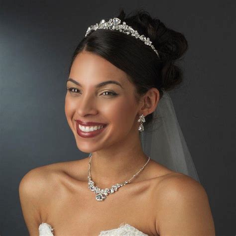 Nwt Silver Plated Bridal Wedding Tiara And Jewelry Set 2065424 Weddbook