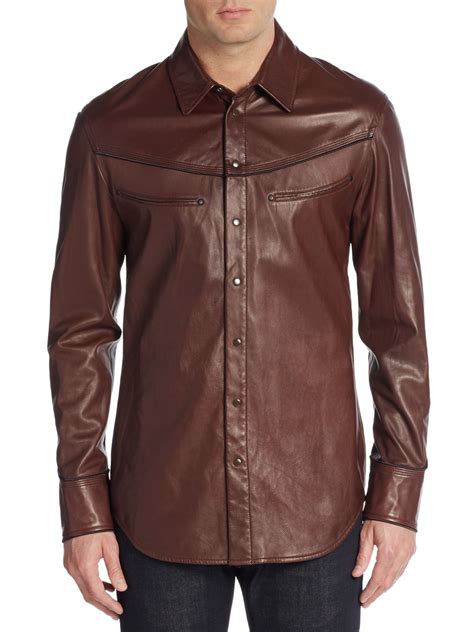 Lyst 31 Phillip Lim Western Leather Shirt In Brown For Men