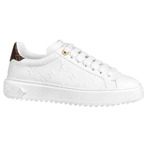 Louis Vuitton Lv Sneakers Time Out White Leather Ref223164 Joli Closet