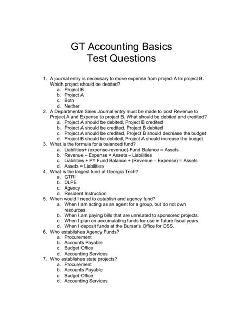 Basic Accounting Questions For Aptitude Test