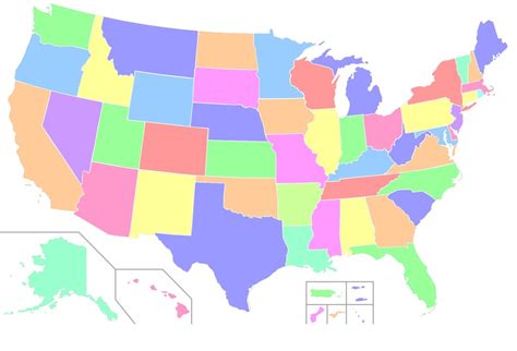 50 States Map Diagram Quizlet