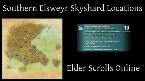 Southern Elsweyr Skyshard Locations Elder Scrolls Online ESO YouTube