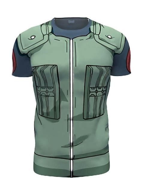 Kakashi Hatake Konoha Green Flak Jacket Costume Armour T Shirt 3d T