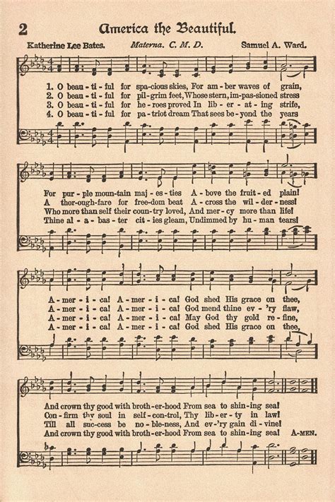 Free Patriotic Sheet Music Printable - FREE PRINTABLE TEMPLATES
