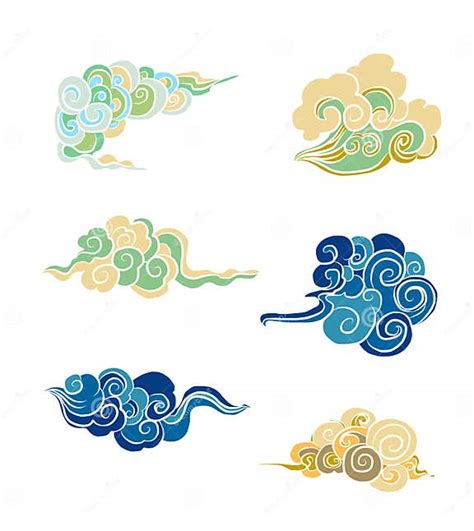 Japanese Clouds And Wave For Tattoo Designchinese Clouds Stock Vector