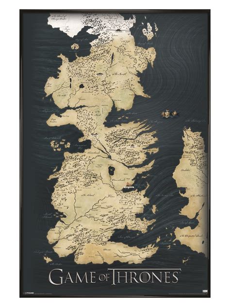 Posters Tv Poster Game Of Thrones Map Seven Kingdoms Of Westeros