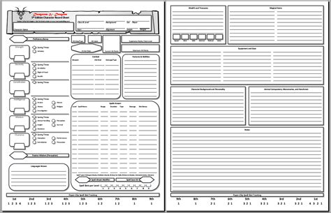 New Section, and D&D 5E Character Sheet PDF | D&D | Character sheet, Dnd character sheet, Character