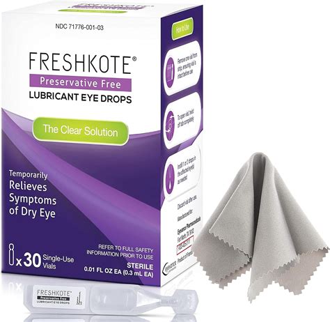 Buy FRESHKOTE Preservative Free Lubricant Eye Drops Single Use Vials Artificial Tears For