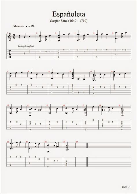 Partituras Para Guitarra Partituras Fáciles Gratis 8