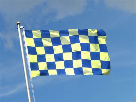 Checkered Blue Yellow Flag For Sale Buy At Royal Flags