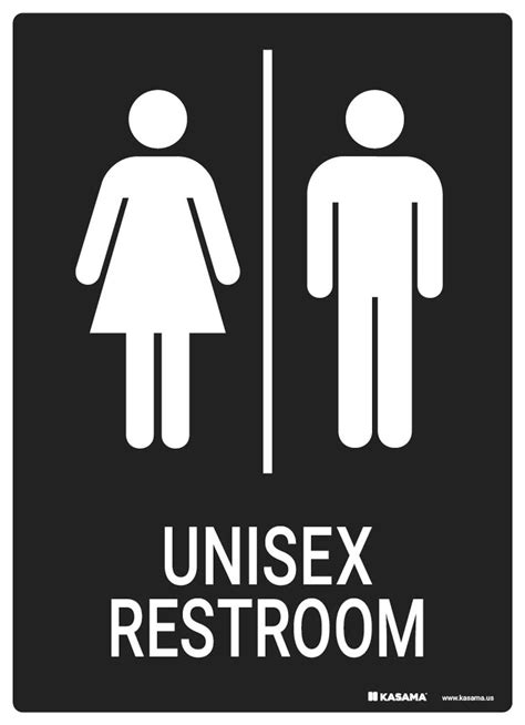 Restroom Sign Unisex Black