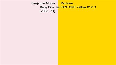 Benjamin Moore Baby Pink 2085 70 Vs Pantone Yellow 012 C Side By Side