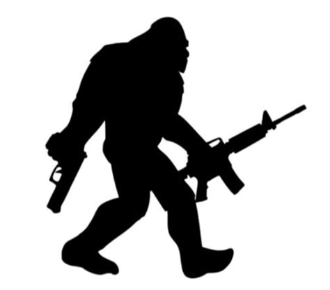 Bigfoot Holding Guns Etsy