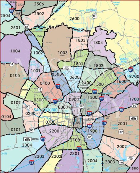 San Antonio Area Zip Code Map Maping Resources