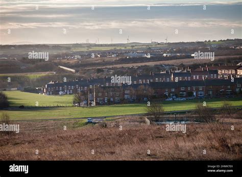 Easington Colliery County Durham Rows Of Terraced Houses With A Biomass