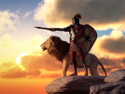 Centurion And Lion Roman Soldiers Roman Centurion Soldier Silhouette
