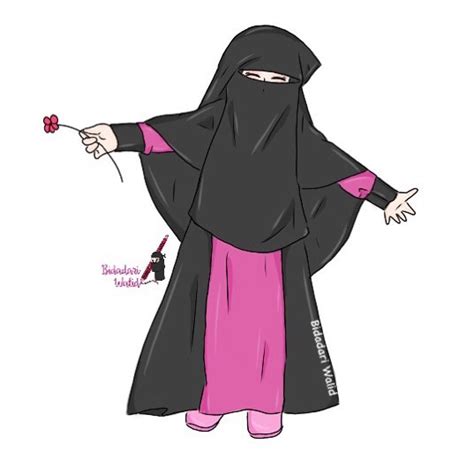 50 Gambar Kartun Muslimah Bercadar Cantik Berkacamata Kartun Muslimah