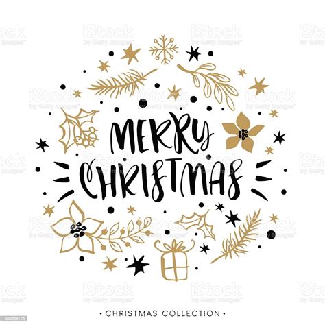 To be able to retain the consistency of a calligraphy font, there must first be a format sample of all the letters in the same calligraphy style. Merry Christmas Winter Holiday Greeting Card With Calligraphy stock vector art 500669726 | iStock