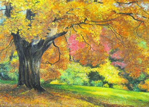 Artwork Sorin Apostolescu Autumn Colors Painting Artwork Fall