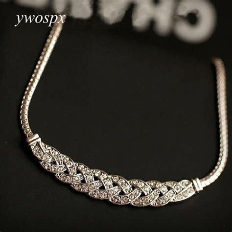 Ywospx Luxury Elegant Goldsilver Color Pendant Necklaces For Women
