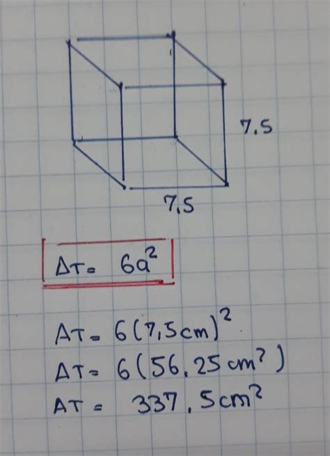Calcula La Superficie Total De Un Cubo De 75cm De Arista Brainlylat