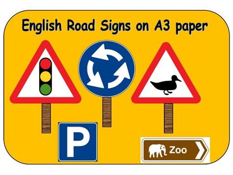 A3 Road Signs English Teaching Resources