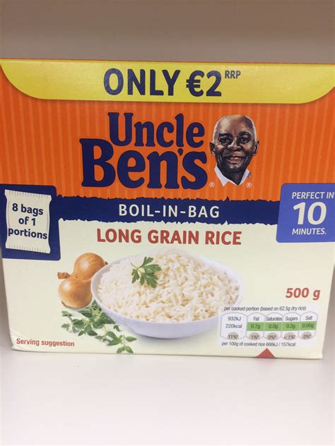 Uncle Bens Boil In Bag Long Grain Rice 8x Bags 500g And Low Price Foods Ltd