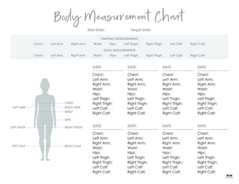 Before And After Body Measurement Chart Printable