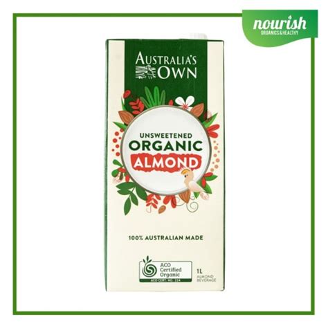 Australias Own Unsweetened Organic Almond Milk 1 L