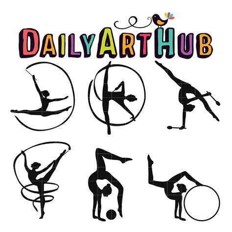 gymnast poses silhouette clip art set daily art hub graphics alphabets and svg