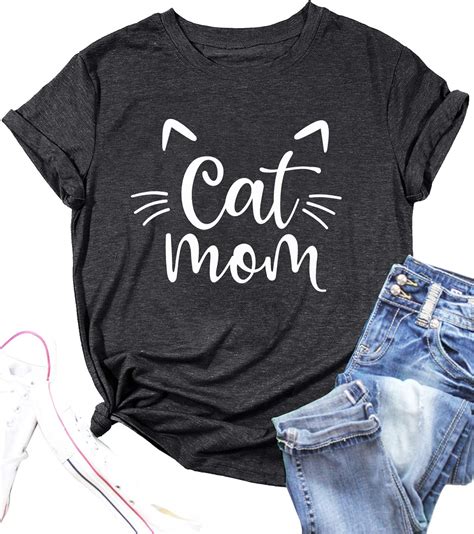Cat Mom Shirts For Women Cat Mama T Shirts Pet Lover Ts Shirts Funny