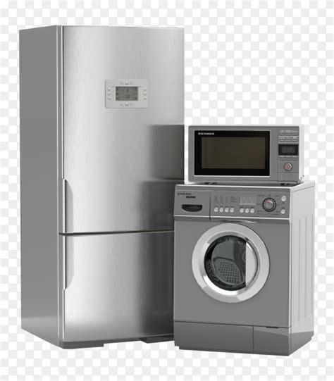 Home Appliances Refrigerator Microwave And Washing Maching On Transparent Png Similar Png