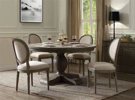 Acme 72865 Rudy Elegant Gray Round Dining Room Set Free Delivery