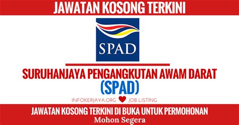 Jawatan kosong spa, putrajaya, wilayah persekutuan, malaysia. Jawatan Kosong Suruhanjaya Pengangkutan Awam Darat (SPAD ...