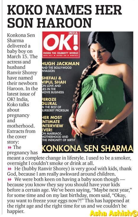 Asha Ashish Pregnant Konkona Sen Sharma On The Cover Of Ok India