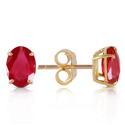 Carat K Solid Gold Stud Earrings Natural Ruby Ebay