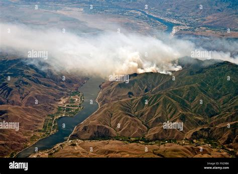 Forest Fire Aerial View Usa Stock Photo Alamy