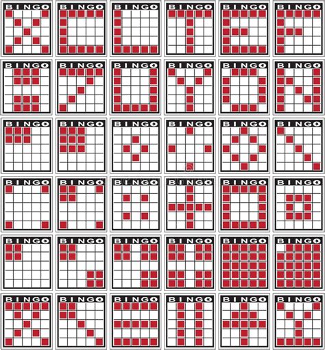 Printable Bingo Patterns