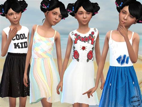 4 Different Summer Dresses With Tulle Skirts Found In Tsr Category