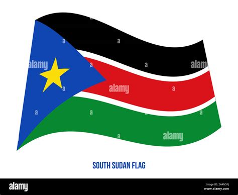 South Sudan Flag Waving Vector Illustration On White Background South