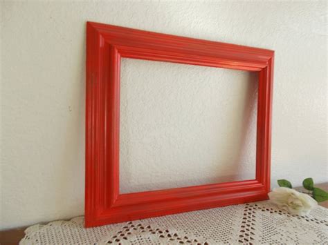 Large Red Picture Frame 11 X 14 Photo Decoration Up Cycled Etsy