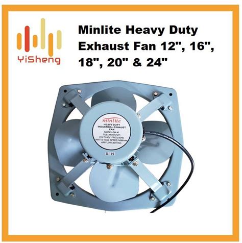 Minlite Heavy Duty Industrial Exhaust Fan 100 Copper Motor 300mm To