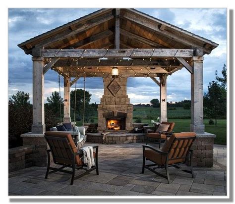 Beautiful Gazebo With Fireplace Ideas Best Design And Ideas Rustic