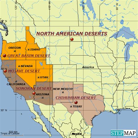 Stepmap North American Deserts Landkarte Für Usa