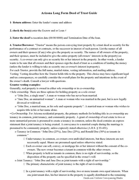 Maricopa County Deed of Trust Form | Arizona | Deeds.com