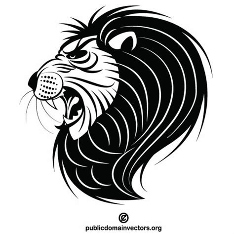 Roaring Lion Silhouette Public Domain Vectors