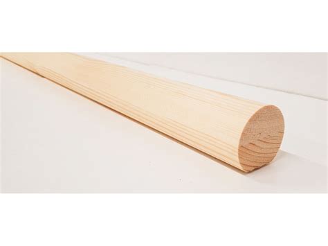 2400 x 56 x 59mm. 1.8m Pine mopstick round stair handrail 44mm diameter