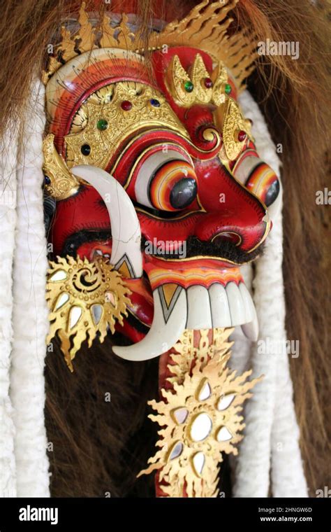 Closeup Of Balinese Barong A Panther Like Creature In Mythology Stock
